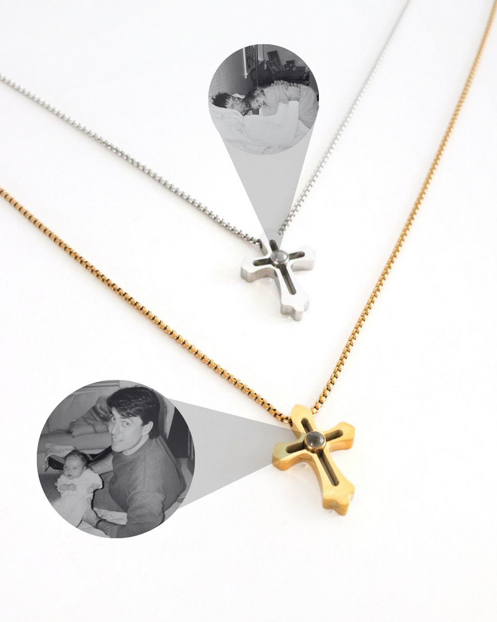 Cadena cruz titán ojo de cristal